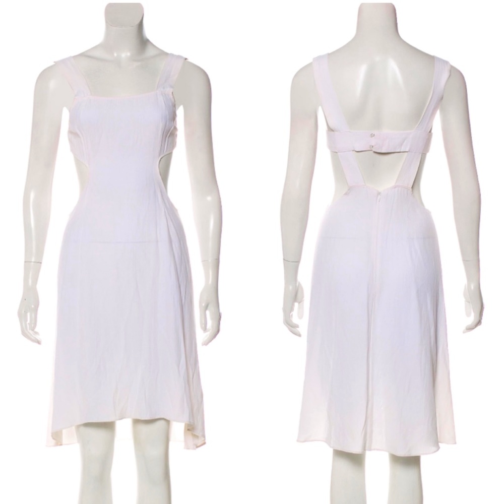 Reformation white cut out midi dress